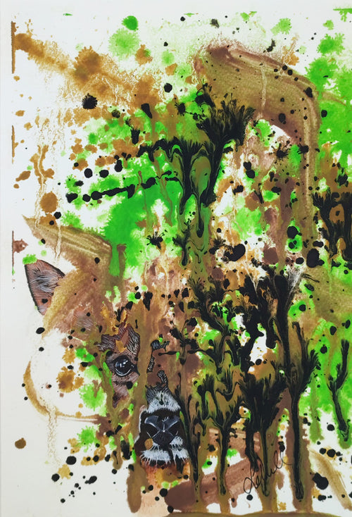 Aufgescheucht - Original auf Papier