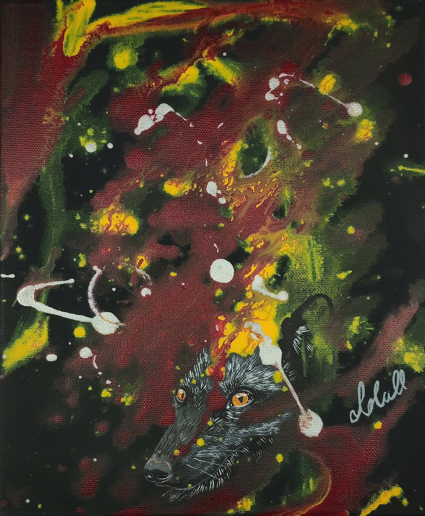 Blick durchs Herbstlaub - Original auf Leinwand
