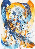Eisvogel im Flug - Original auf Papier