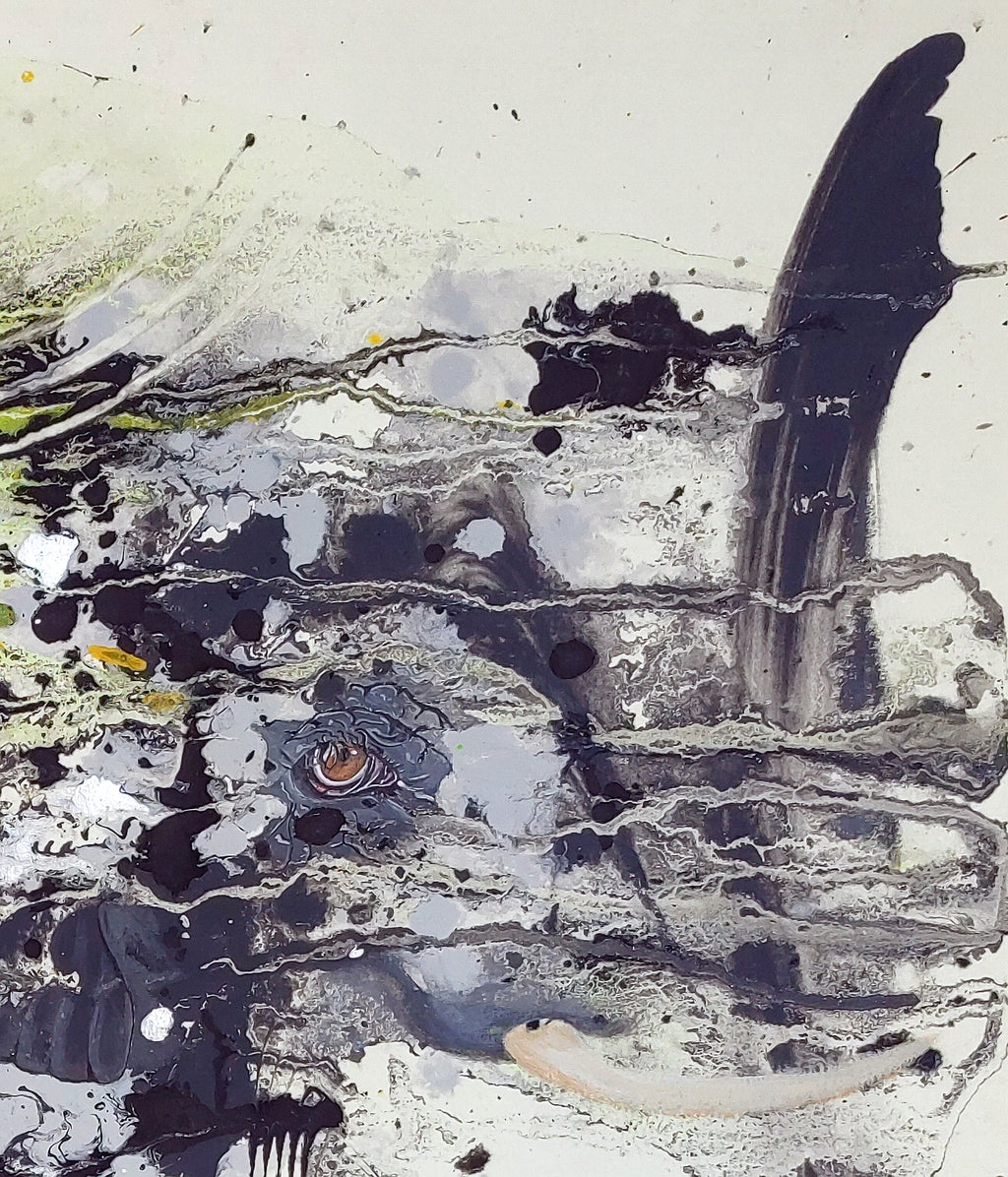 Elefant im Gestrüpp - Original auf Papier