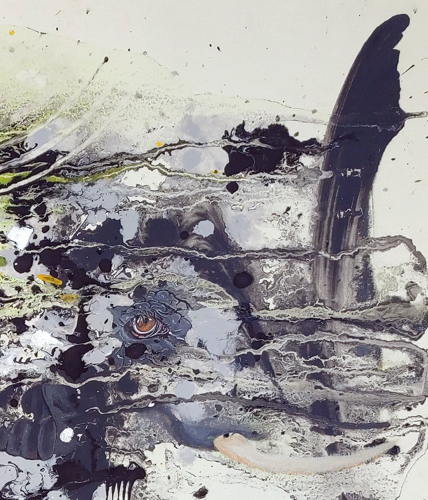 Elefant im Gestrüpp - Original auf Papier