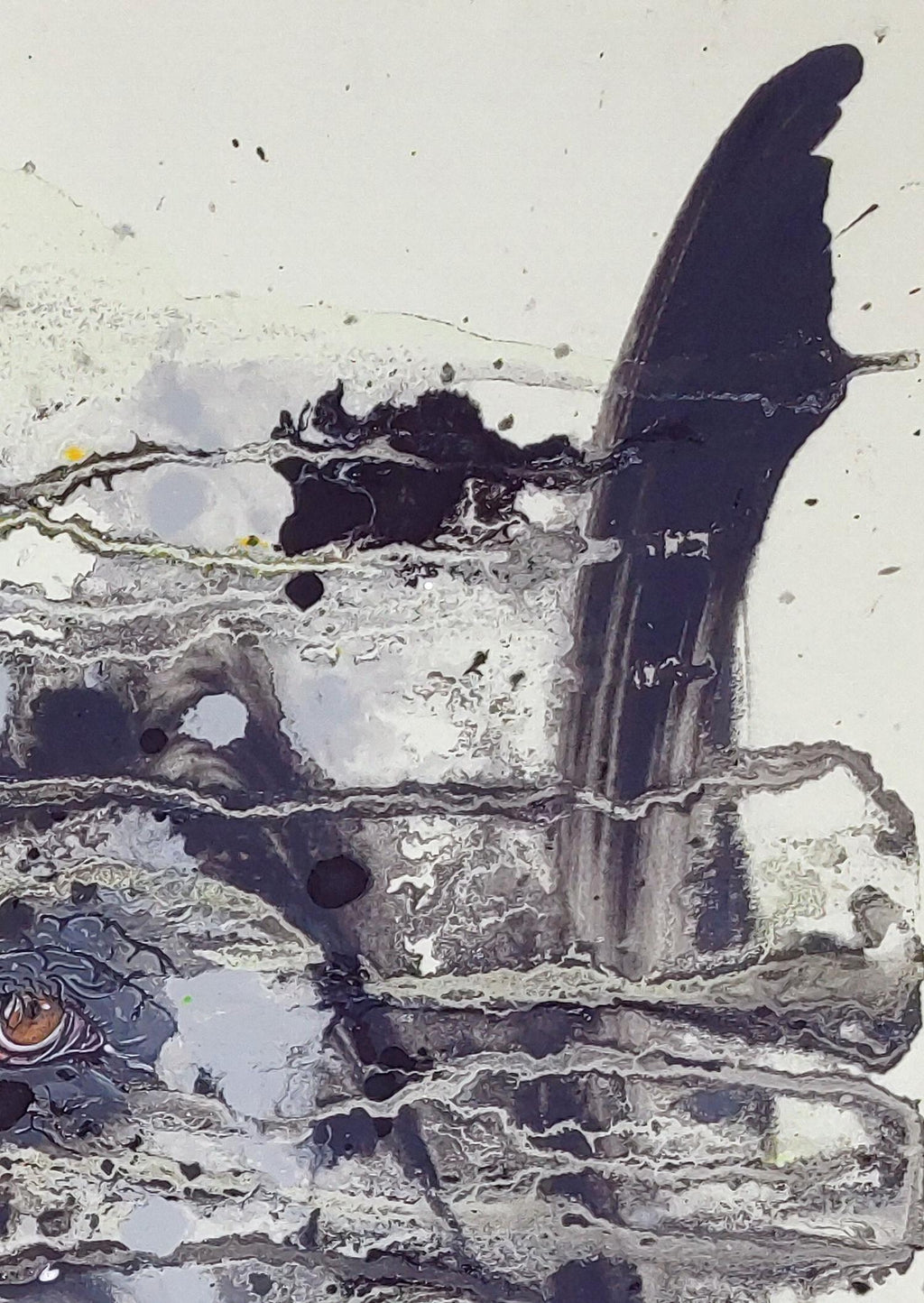 Elefant im Gestrüpp - Original auf Papier