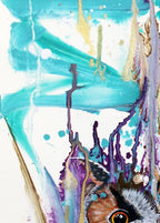 Eule trifft Schmetterling - Druck auf Leinwand (Limitiert)