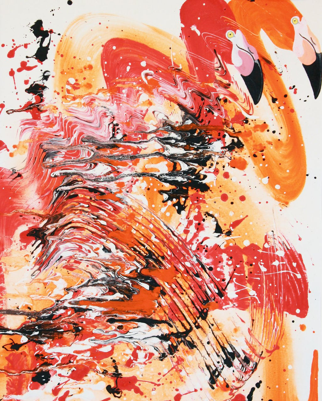 Flamingos - Original auf Papier