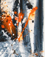 Graureiher im Nebel - Original auf Papier