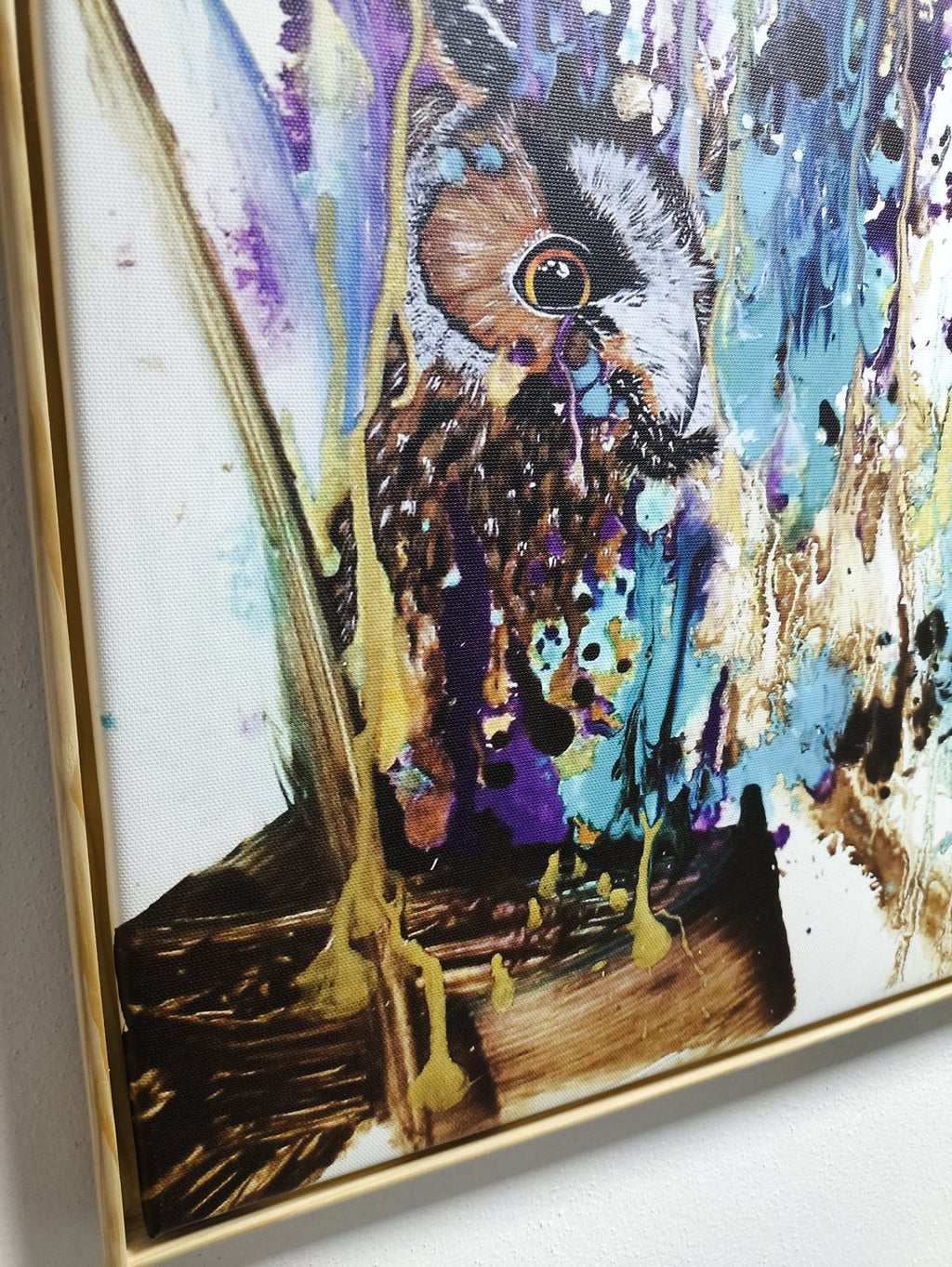 Eule trifft Schmetterling - Druck auf Leinwand (Limitiert)