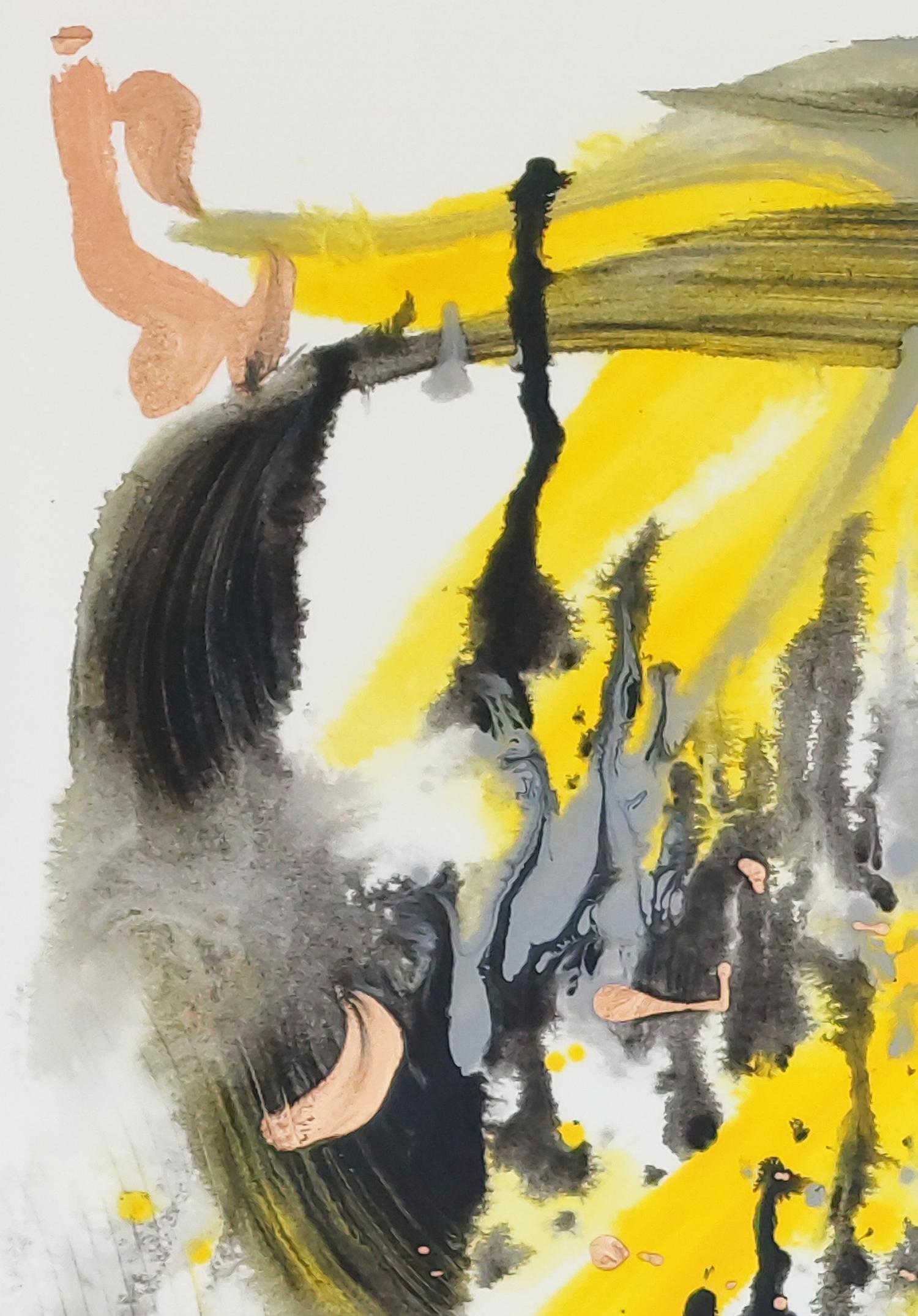 Knuddelbär im Sonnenschein - Original auf Papier