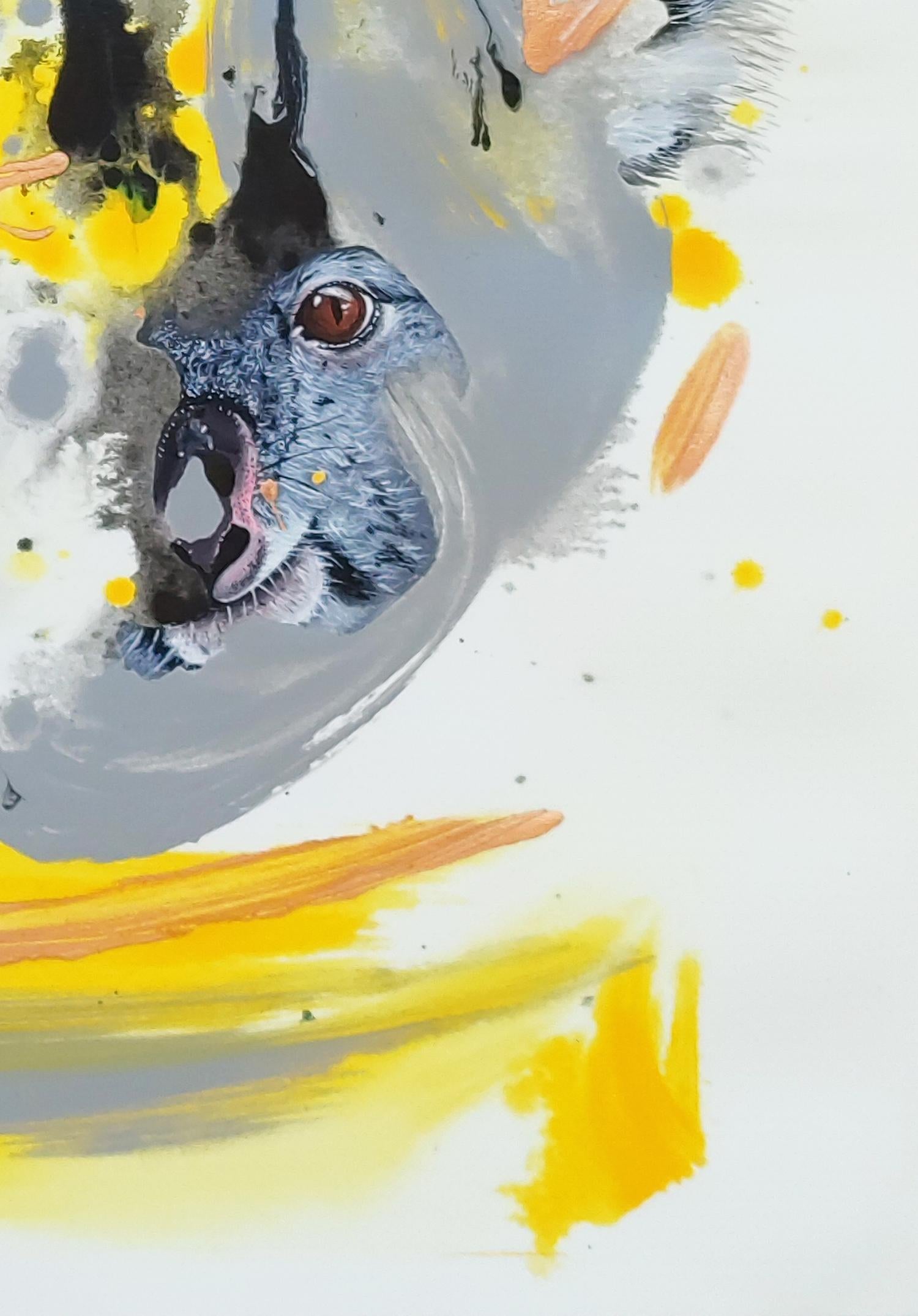 Knuddelbär im Sonnenschein - Original auf Papier