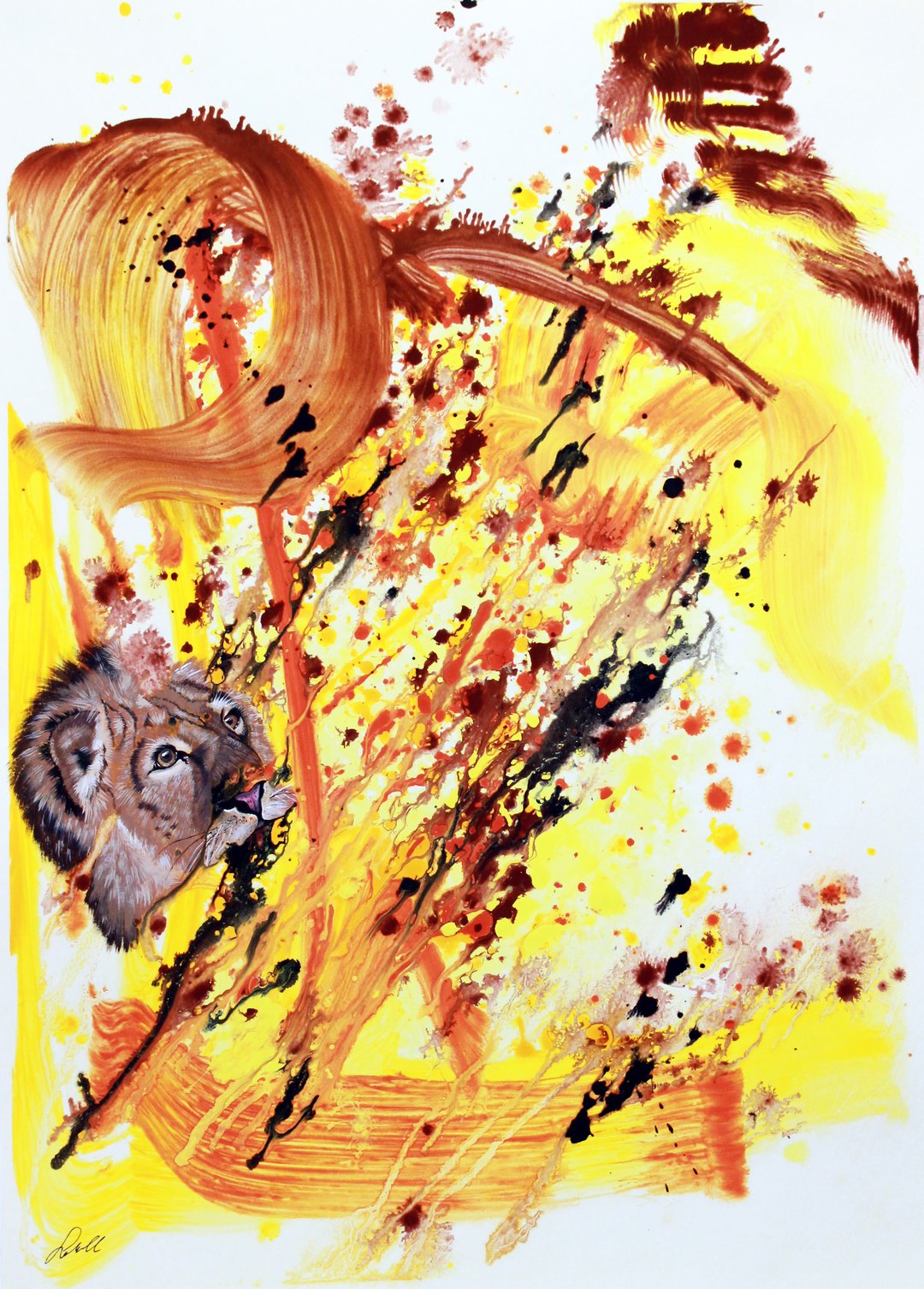 König der Savanne - Original auf Papier