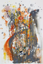 Leopard träumend - Original auf Papier
