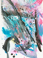 Pinguin im Schneesturm - Original auf Papier