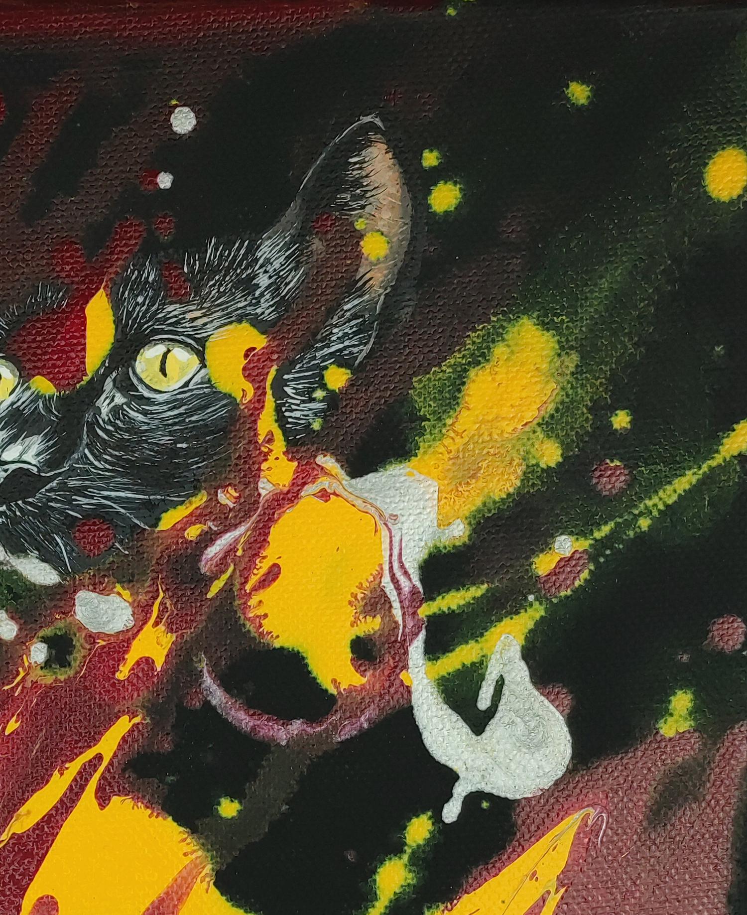 The black cat - Original auf Leinwand