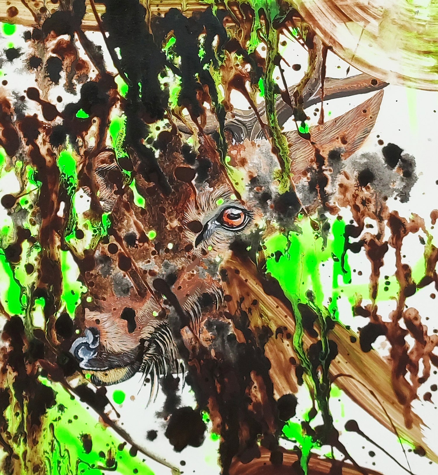 Versteckt im Frühlingsgrün - Original auf Papier