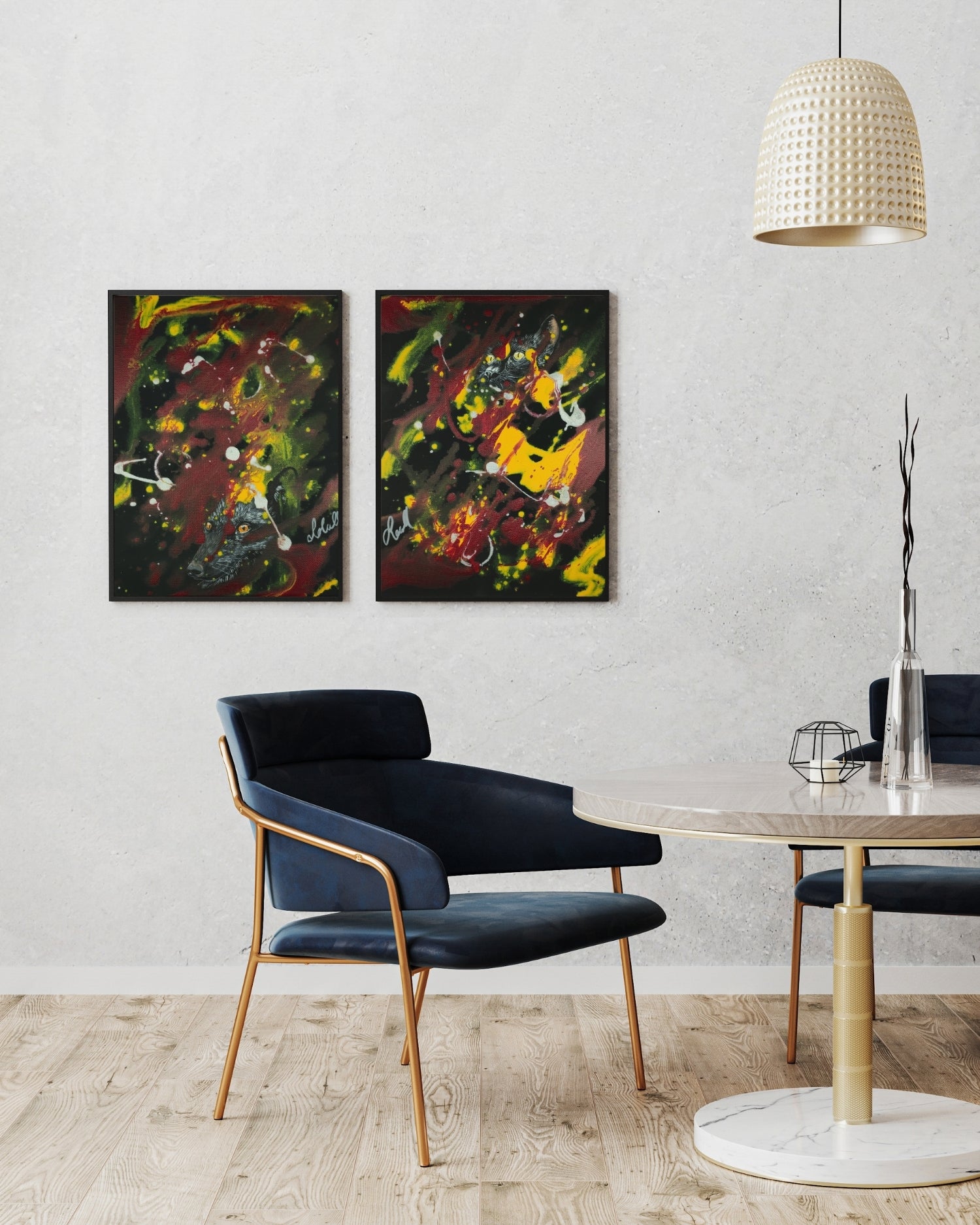 The black cat - Original auf Leinwand
