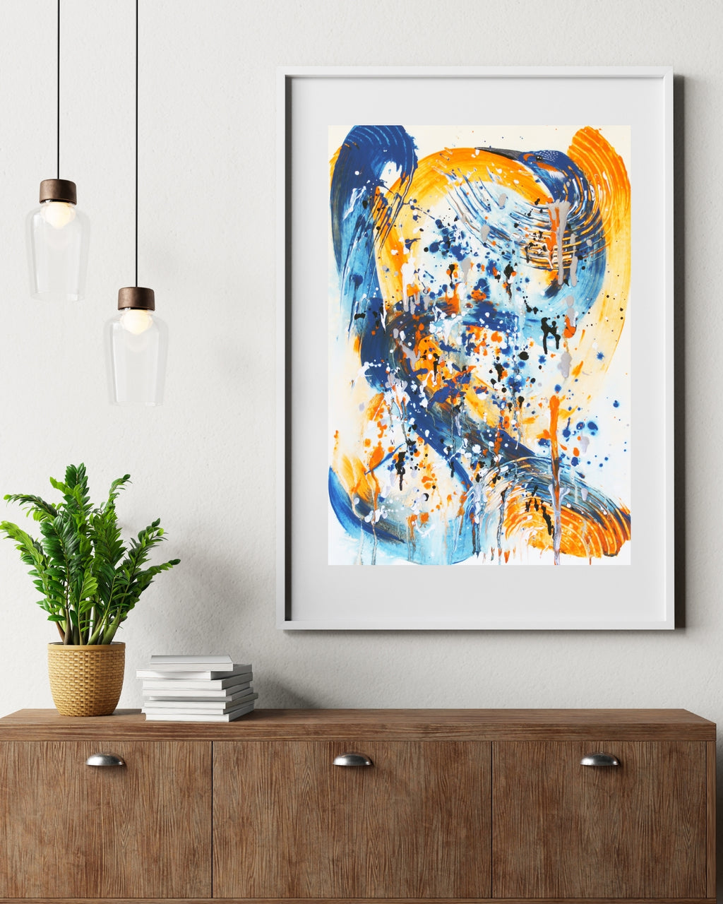 Eisvogel im Flug - Original auf Papier