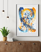 Eisvogel im Flug - Original auf Papier
