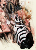Zebra im Sandsturm - Original auf Papier